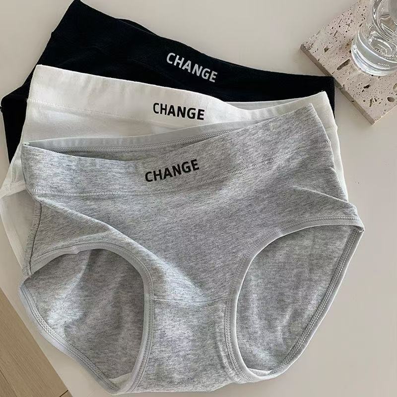 Pure Cotton Women's Underwear, Sports Style, Breathable, Sweet and Skin-Friendly, Student Mid-Waist Antibacterial Girls' Briefs