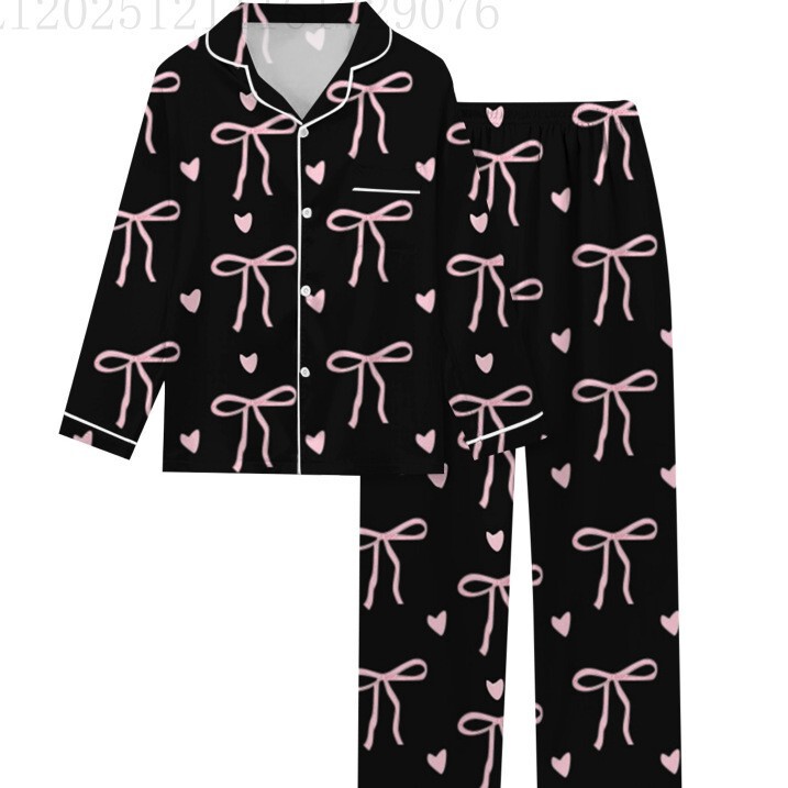 Cross-Border Amazon New Product Hot-Selling Home Wear Women's Long-Sleeved Pajama Set Digital Print Comfortable Casual Style