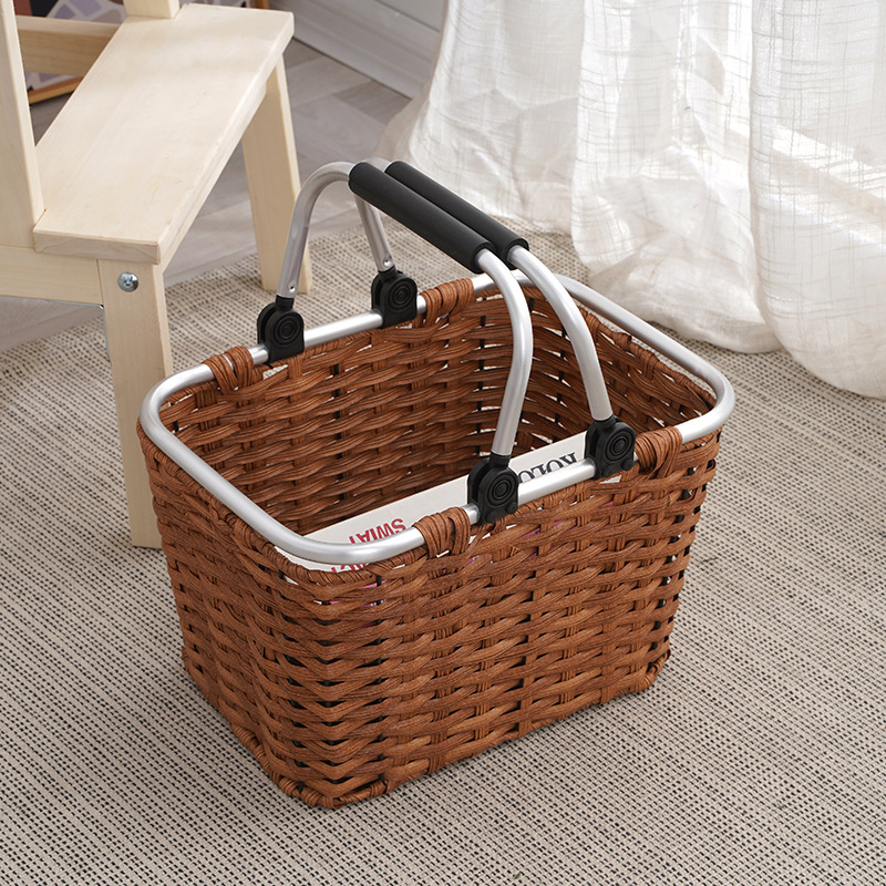 Handgeflochtener Rattankorb Mit Deckel Und Stoffinnenauskleidung_voghion.com