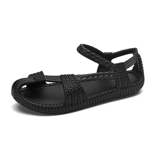 36-47 Double-Size Summer New Style Straw Shoes with Woven Pattern Beach Sandals for Men, Large Size Men's Shoes—Wholesale