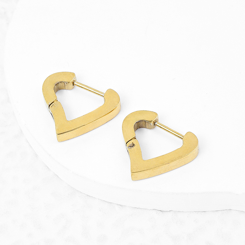 Amor diamante titanio acero hebilla pendientes traje Cruz de acero inoxidable joyería minimalista europea y americana