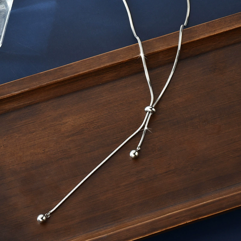 П pendant из нержавеющей стали, свитер, цепь, длинное универсальное модное ожерелье, простой и элегантный дизайн, не тускнеет