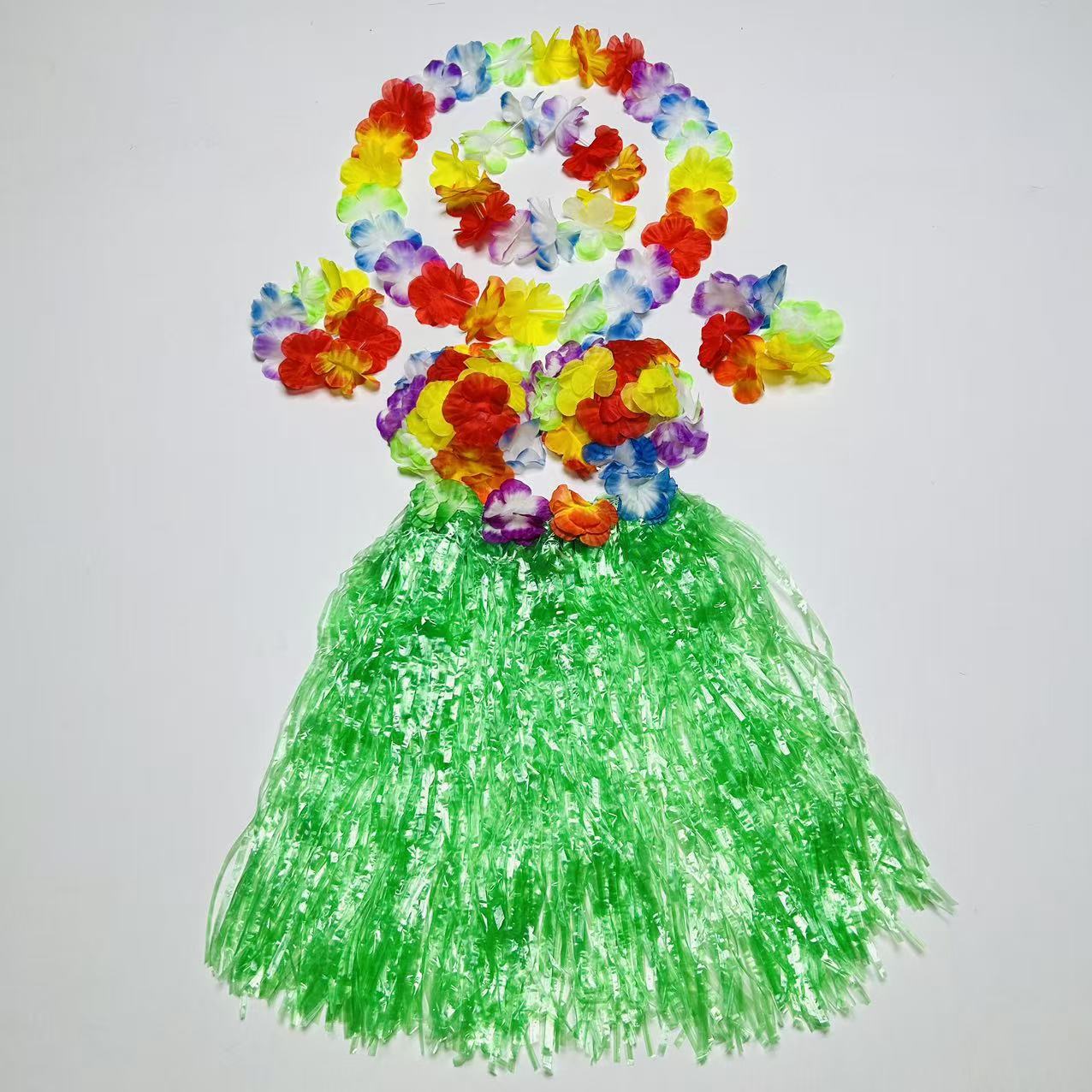 24 pares de flores transfronterizas flores 12 pares de flores 6 pares de falda hawaiana set de baile del día de los niños vestido de fiesta