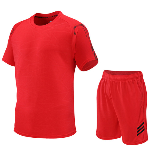 Men's summer morning running short-sleeved T-shirt shorts new couple outdoor running quick-drying sports suit