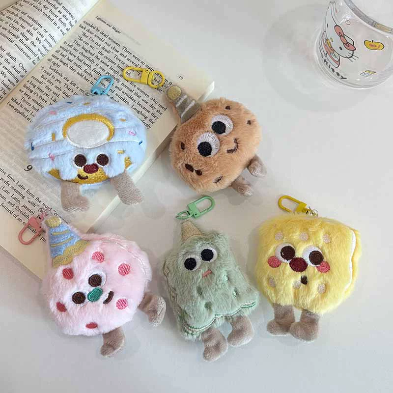 Cute realistic plush keychain, minifigures, doll for students, school bag, backpack accessory