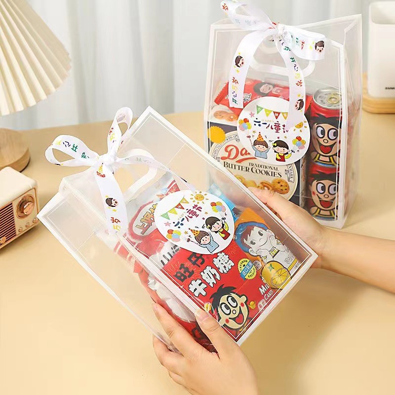 Transparent popstar border graduation party school leave promotion baby birthday gift handbag wedding candy packaging bag