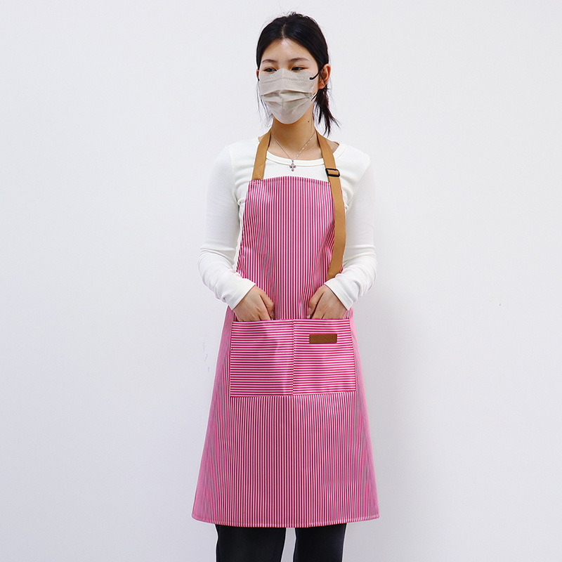 Delantal de lona a rayas de Amazon transfronterizo arte floral tienda de té con leche barista ropa de trabajo cocina hogar delantal al por mayor