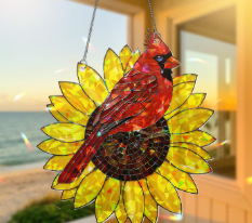 Comercio exterior transfronterizo práctico nuevo cardenal y girasol acrílico cardenal girasol captador de luz