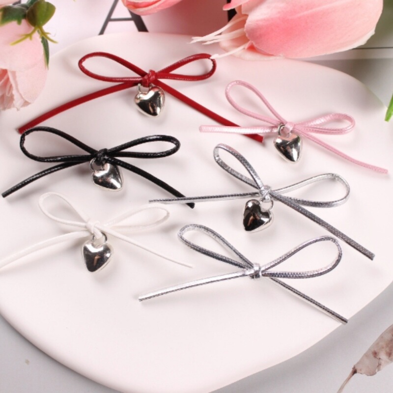 Pu Leather Silver Strap Bow Heart Pendant DIY Hair Accessories Handmade Shoe Hat Socks Clothing Decoration Materials Pu Leather Silver Strap Bow Heart Pendant DIY Hair Accessories Handmade Shoe Hat Socks Clothing Decoration Materials