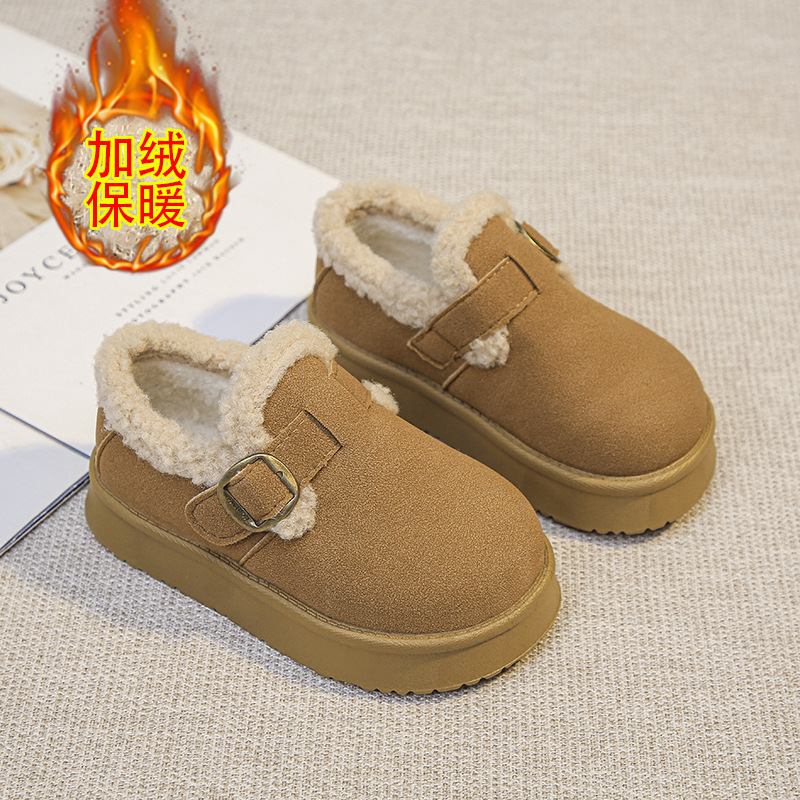 Zapatos de invierno de niñas 2026 nuevos zapatos de nieve de invierno de niños zapatos de algodón de niñas zapatos de lana de lana gruesa