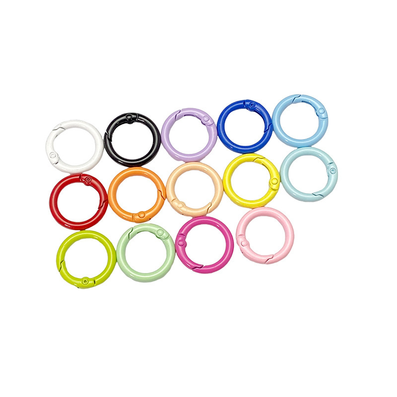 Manufacturer Colorfulful Ring Open Ring Metal Key Ring Buckle Ring Painted Spring Buckle Ring DIY Jewelry Accessories Material
