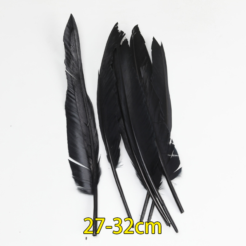 Plumas negras al por mayor diy materiales hechos a mano bolsas accesorios accesorios para niños jardín de infantes creativo curso de arte