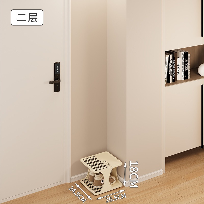 Zapatero simple ahorro de espacio pequeño pasillo de capas estrechas Zapatero puerta de casa hueco de múltiples capas Oficina dormitorio zapato gabinete image 7