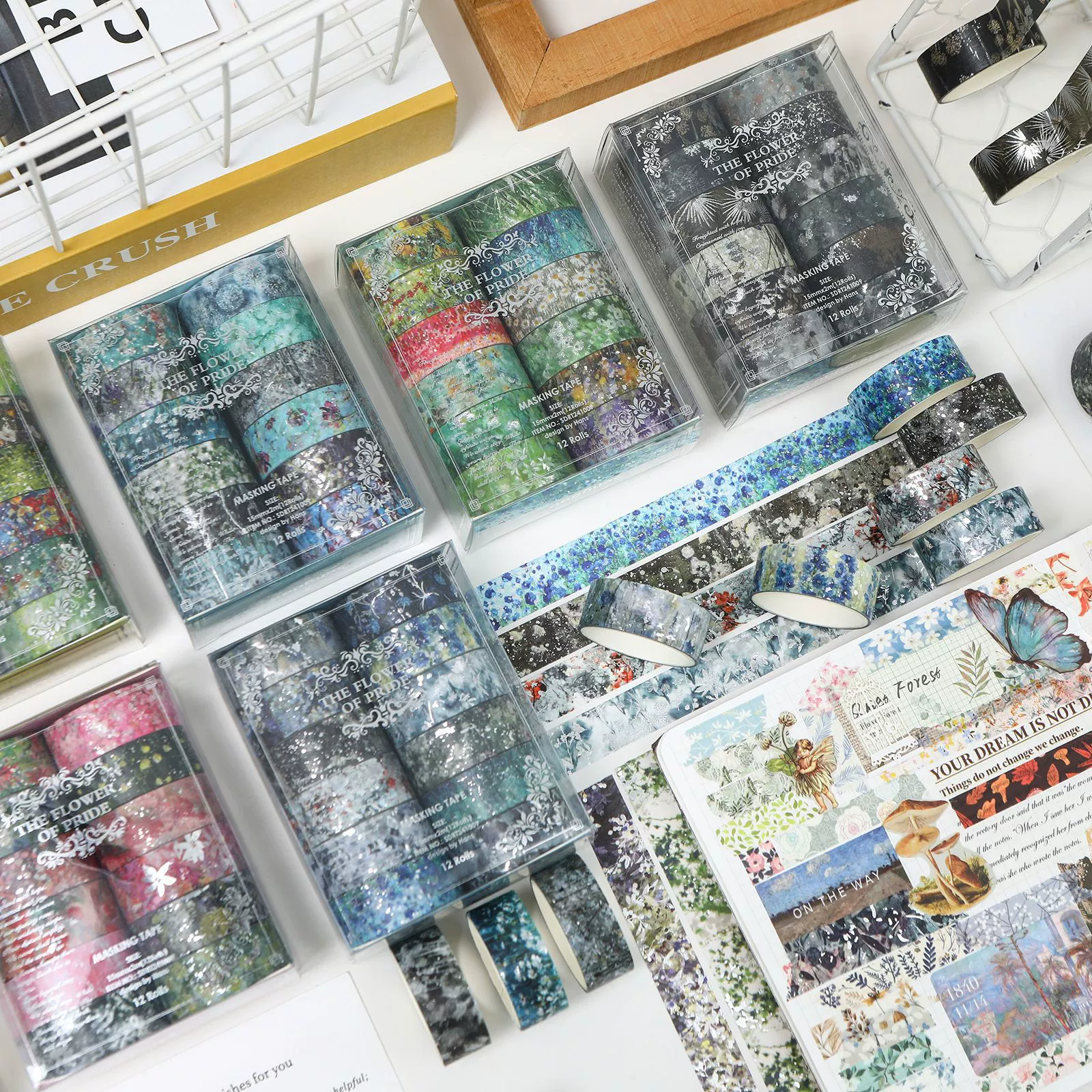 SDRT20241009 Цветочный набор из горячего тиснения и бумажной ленты 12 Вовлечение трансграничных продуктов