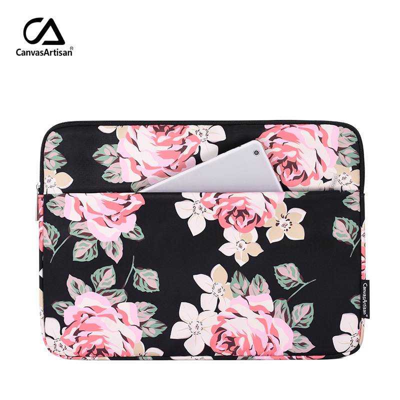 Notebook Protective Cover with White Rose Pattern for Lenovo Apple ThinkPad Huawei Computer Sleeve Bag