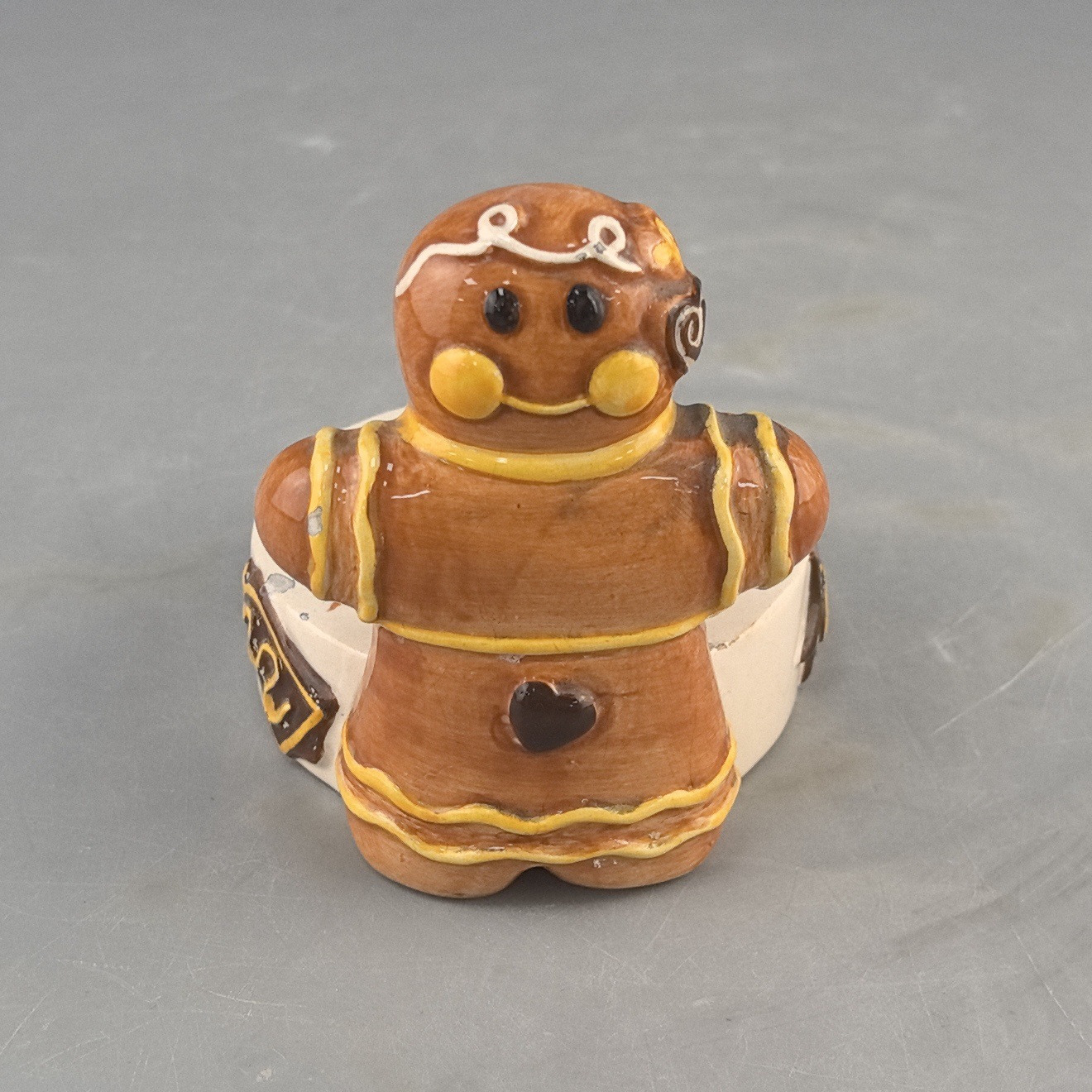 Hombre de jengibre transfronterizo Candelabro Decoración navideña Cerámica Hombre de jengibre Decoración navideña Artesanía de cerámica pintada a mano