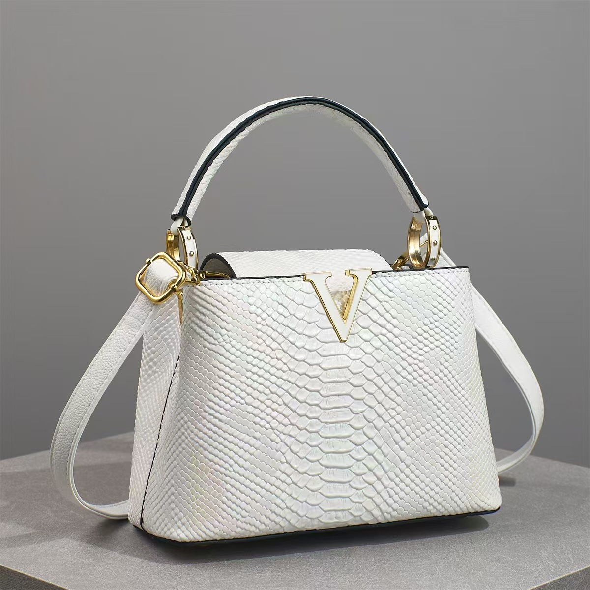 Bolso cruzado de nuevo color con estampado de serpiente Bolso de mensajero de hombro retro de moda Bolso Tote de gran capacidad europeo y americano