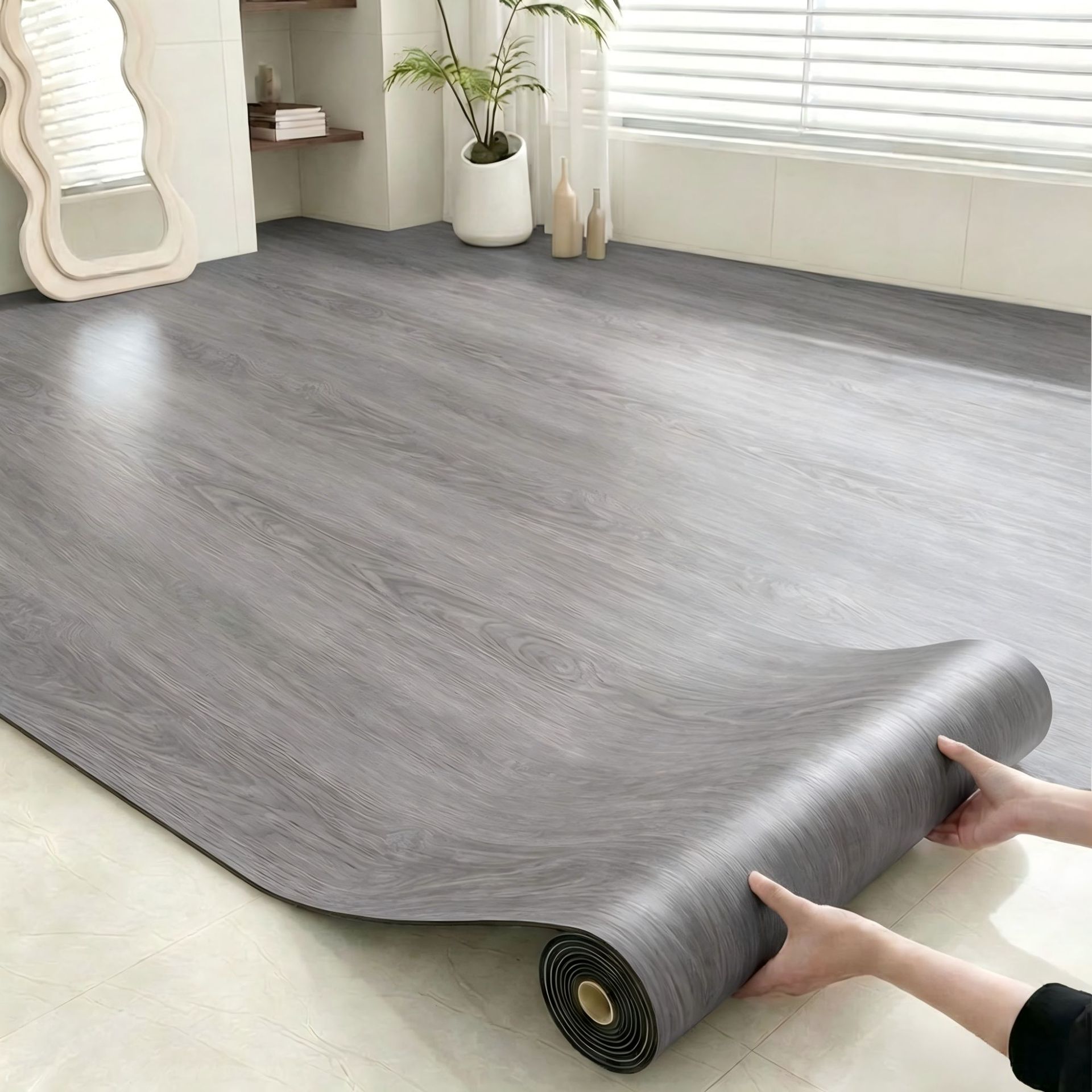 Parche de madera pvc piso de plástico pegatinas de piso autoadhesivas hogar renovación de piso interior pegatinas de piso autoadhesivas impermeables image 11