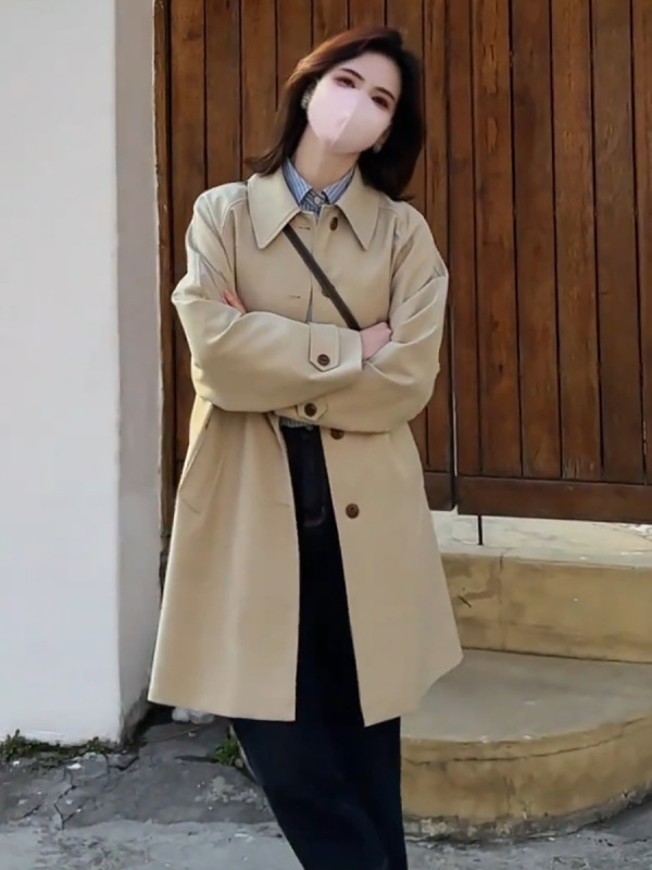 风衣外套女中长款2025年新款春秋季韩版宽松显瘦时尚休闲气质大衣|undefined