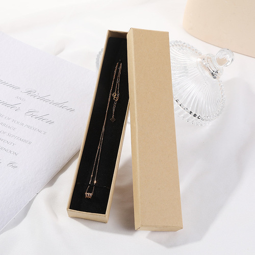 Kraft paper box wholesale necklace bracelet packaging box can be stamped jewelry packaging box multi-specification kraft paper jewelry box