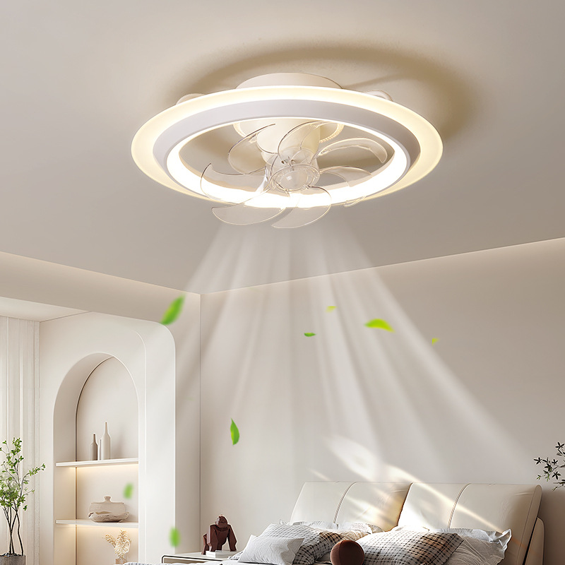 Bedroom Fan Ceiling Light Quiet Room Modern Simple Household Shaking Head Frequency Conversion Master Bedroom Children's Room Electric Fan Light