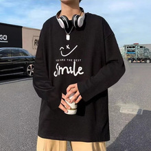 春秋美式复古圆领长袖T恤男学生潮流上衣少年休闲宽松卫衣打底衫