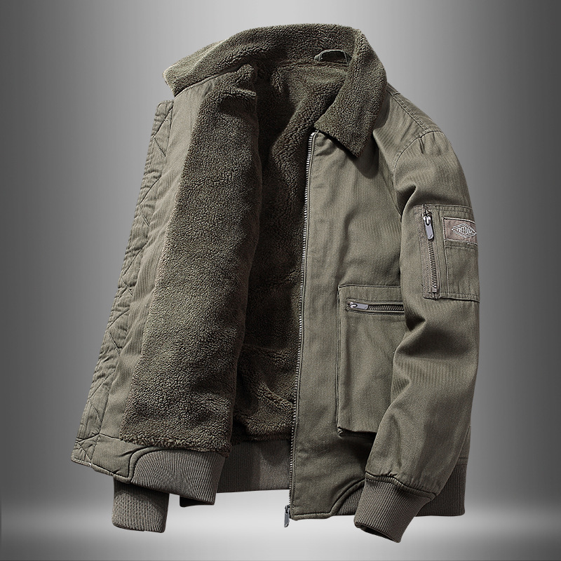 Lamb Fleece Coat Men's Autumn and Winter Fleece-Lined Thickened Cotton-Padded Coat American Heavy Work Coat Overalls Jacket Cotton-Padded Jacket Lamb Fleece Coat Men's Autumn and Winter Fleece-Lined Thickened Cotton-Padded Coat American Heavy Work Coat Overalls Jacket Cotton-Padded Jacket