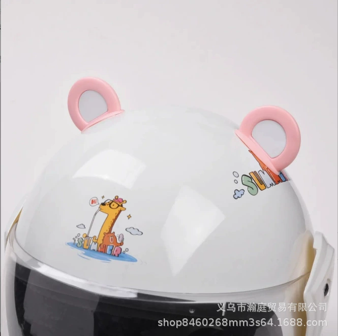 Уши на электромобиле милые розовые и белые медвежьи уши взрывы шлем украшения новые чистые красные кошачьи уши