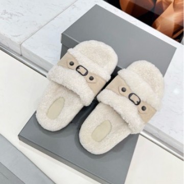 毛毛拖女外穿2025年秋冬季新款高级感时尚气质厚底毛绒露趾棉拖鞋
