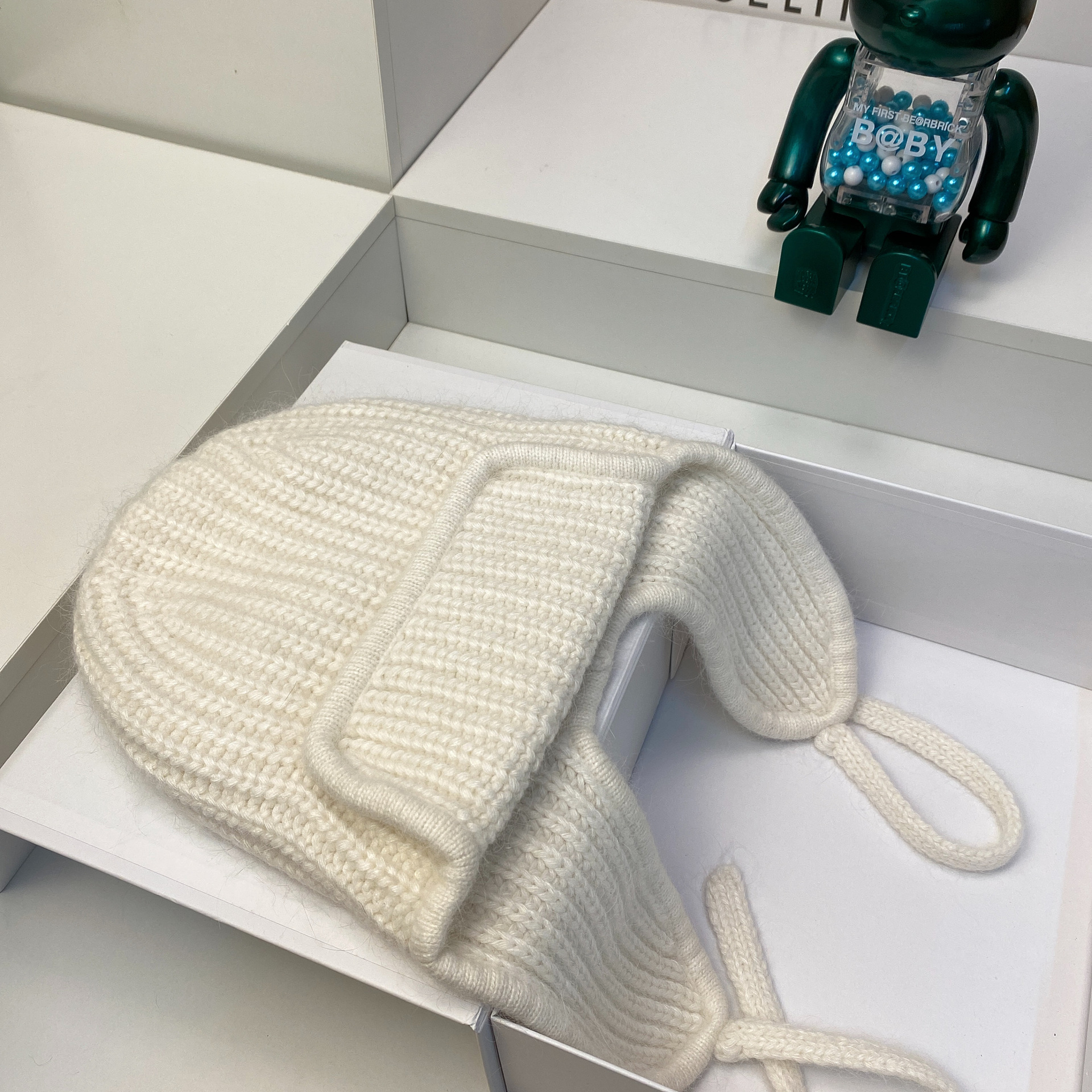 Russischer Samt, verdicktes Kaninchenhaar, gestrickt für Wärme im Winter, Ohrenschutz, Gesichtsumhüllung, Wollmütze, modisch_voghion.com