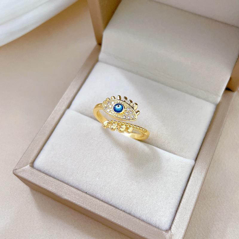 Designer Ring For Couples Adjustable Luxury Diamond Eye Style_voghion.com