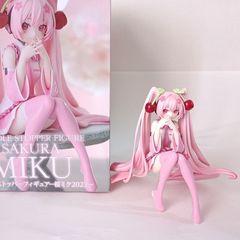 初音ミクフィギュア座って桜初音二次元アニメ美少女ケースモデルデスクトップ置物プレゼント