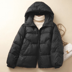 Black Short Down Padded Coat for Women, 2025 New Arrival Fashionable Thickened Jacket Perfect for Petite Figures&mdash;Ideal for Autumn and Winter