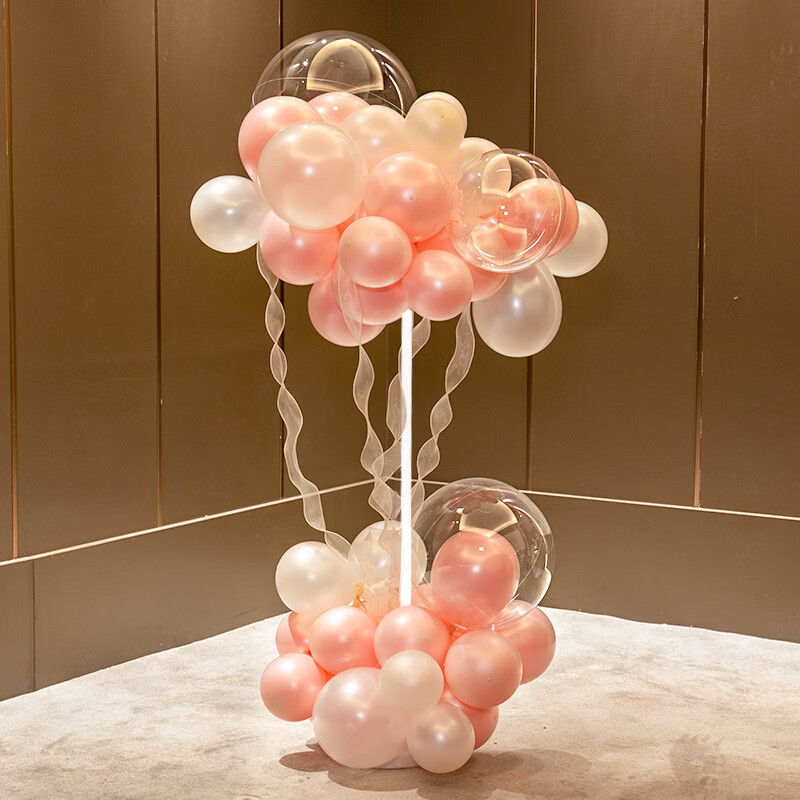 Columna rosa y blanca columna de globo