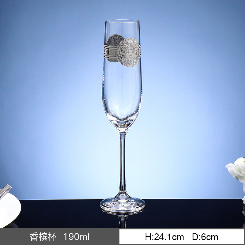 Tazas de vino de cristal sin plomo importadas de la República Checa, tazas de vino europeas caseras de lujo con vinos de oro