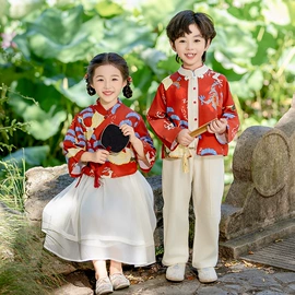 童汉服;童套装;儿童表演服