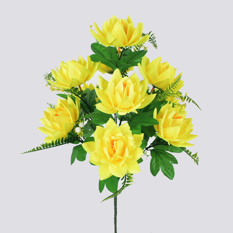 Nueva Lámpara de Loto Artificial, Flor Falsa de Guanyin, Decoración para el Hogar, Arreglo Floral de Plástico para Salón de Culto, Flor de Seda para Exhibición