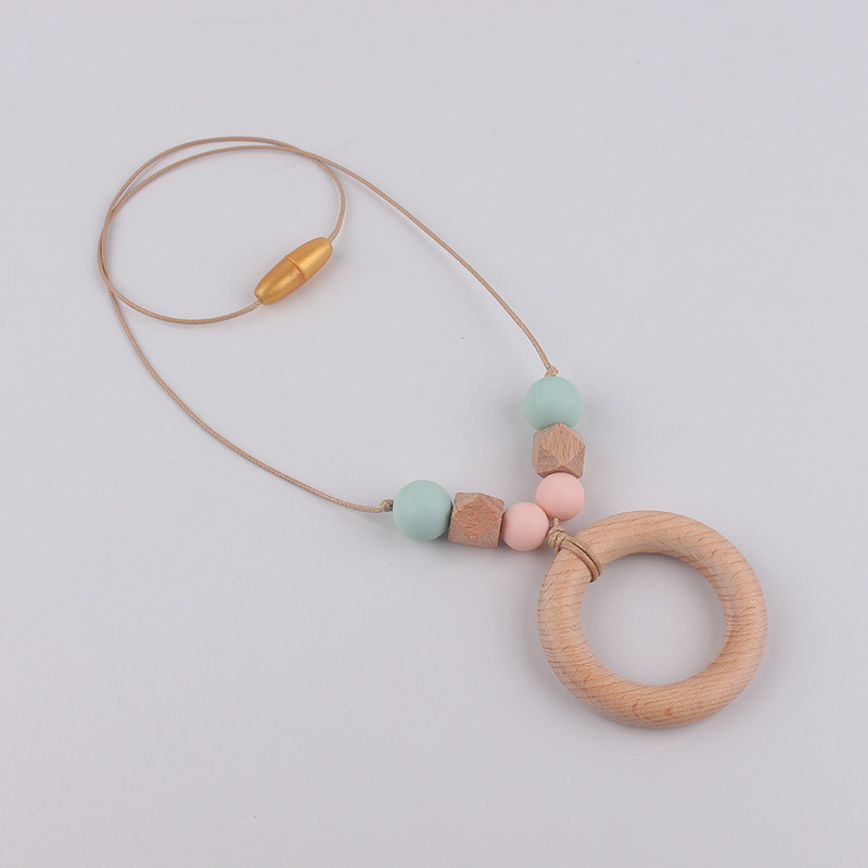 Anillo de haya collar de lactancia de silicona bebé molar collar de madre collar de mordedor