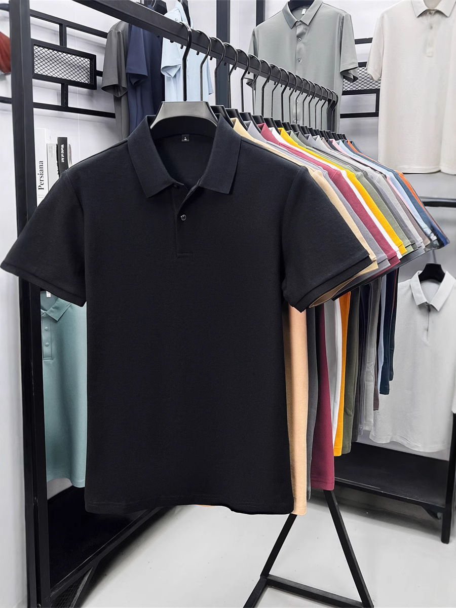 Cotton fashionable casual solid color short sleeve T-shirt