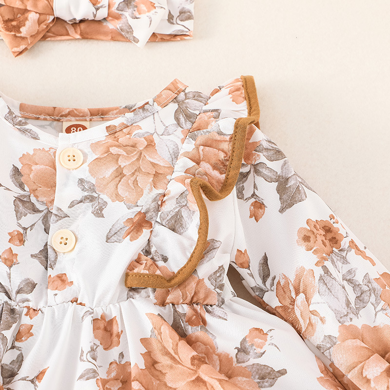 Blumen Set Für Mädchen Mit Oberteil Hose Und Kopftuch 3-teilig_voghion.com