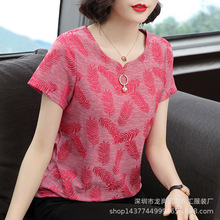 包邮！中老年女妈妈装夏装短袖t恤奶奶打底衫 老人衣服低价批发