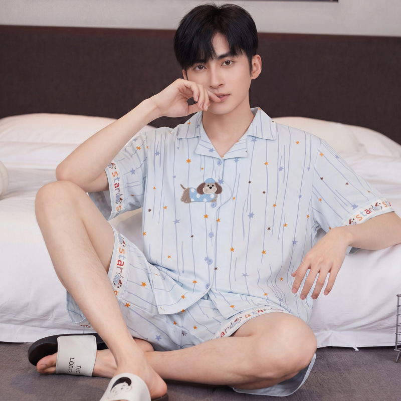 Couple's Pajamas for Men and Women, Summer Cardigans, Cute, Loose, Large Size Home Clothes, Can Be Worn Outside, Casual Two-Piece Set Couple's Pajamas for Men and Women, Summer Cardigans, Cute, Loose, Large Size Home Clothes, Can Be Worn Outside, Casual Two-Piece Set