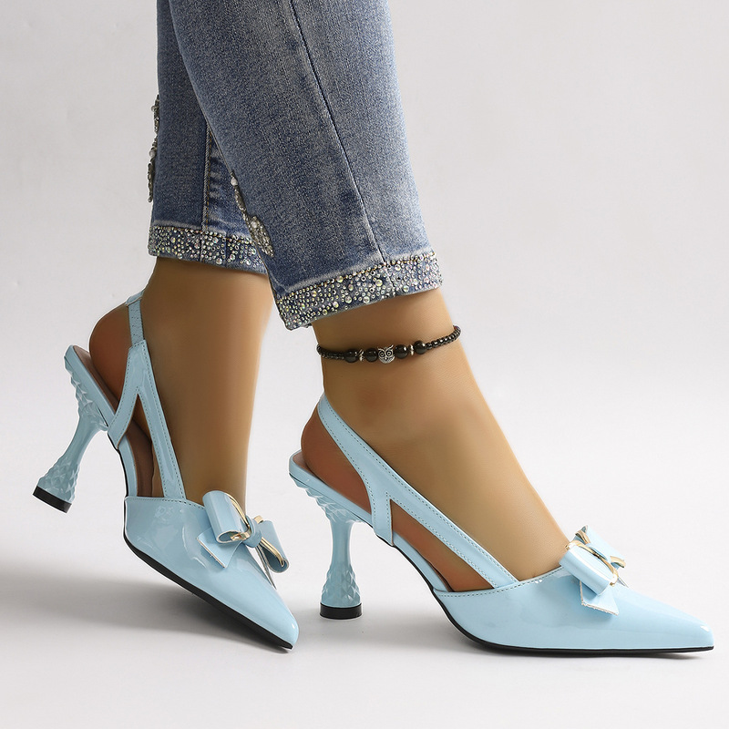 Women's High-Heeled Shoes with Color-Blocking, Glossy Material, Heart-Shaped Padding, Thin Heels, Full Coverage, Mary Jane Style, Slip-On, Sexy Style, Comfortable on the Feet