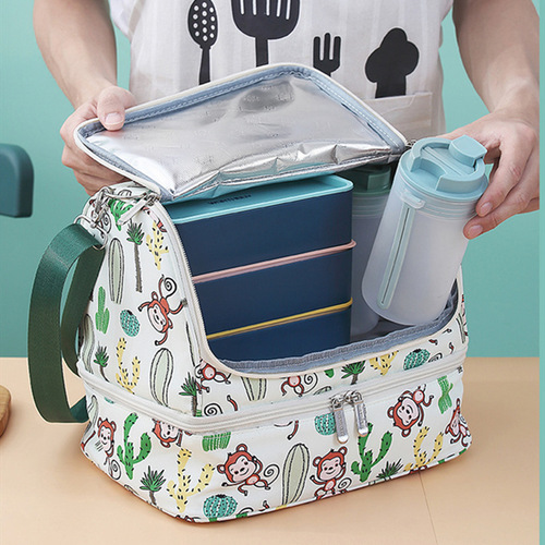 Student portable insulated lunch bag with rice preservation insulated bag portable lunch box bag large capacity lunch bag picnic bag