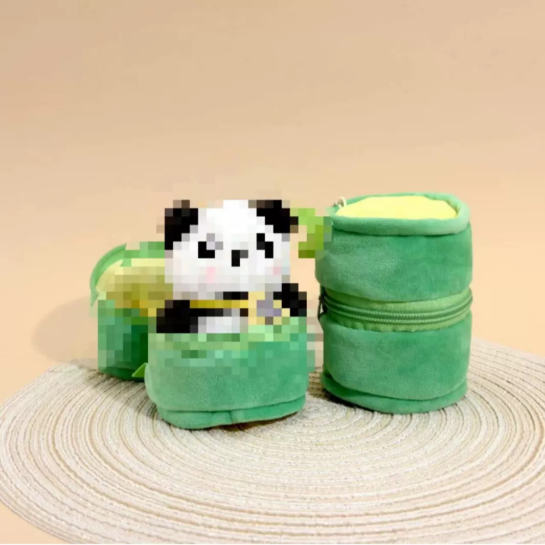 大号竹筒熊猫钥匙扣可爱毛绒玩偶书包挂件精致男女生公仔挂饰饰品