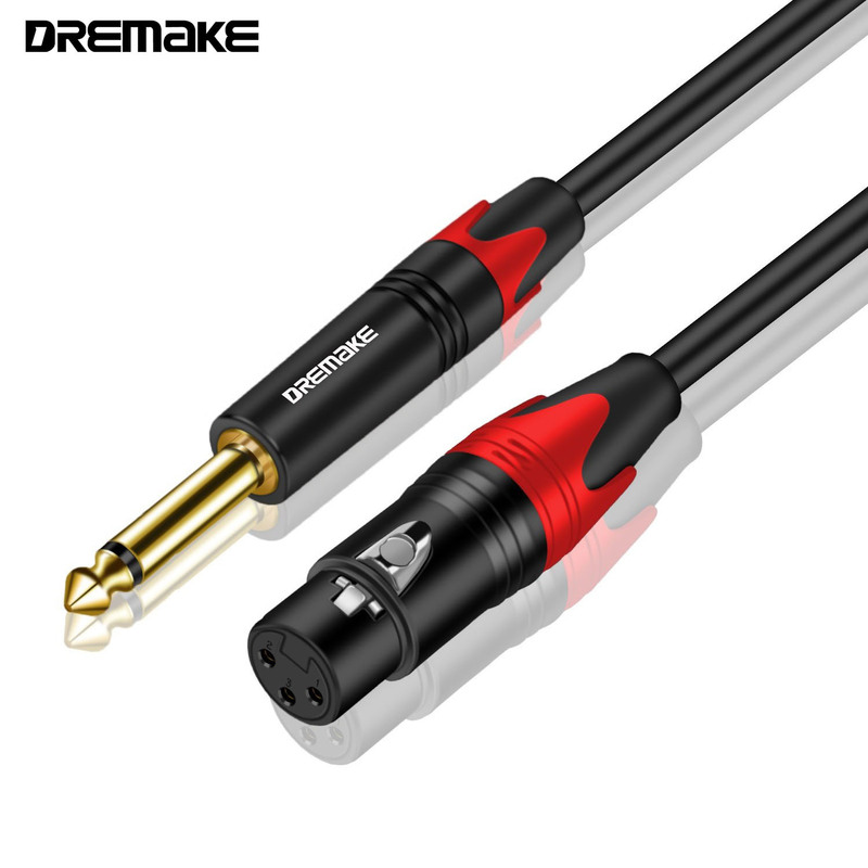 XLR to 6.5 cable double shielded 6.5TS to XLR female unbalanced microphone heavy microphone cable