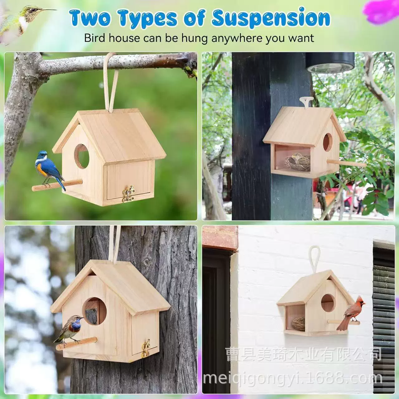 Деревянное гнездо птиц на открытом воздухе подвесной ящик для размножения попугая Домашний двор декоративный кормушка для птиц массивный деревянный дом для птиц