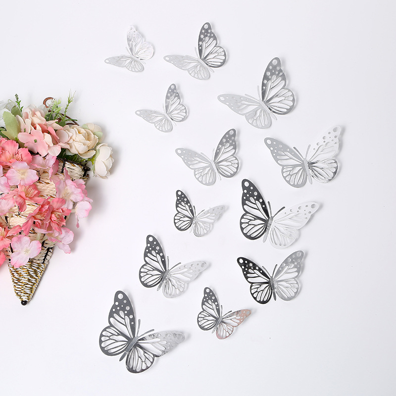 Mariposa d 12 plateadas