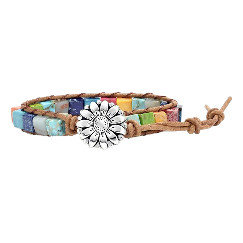Woven beaded bracelet handmade pearl