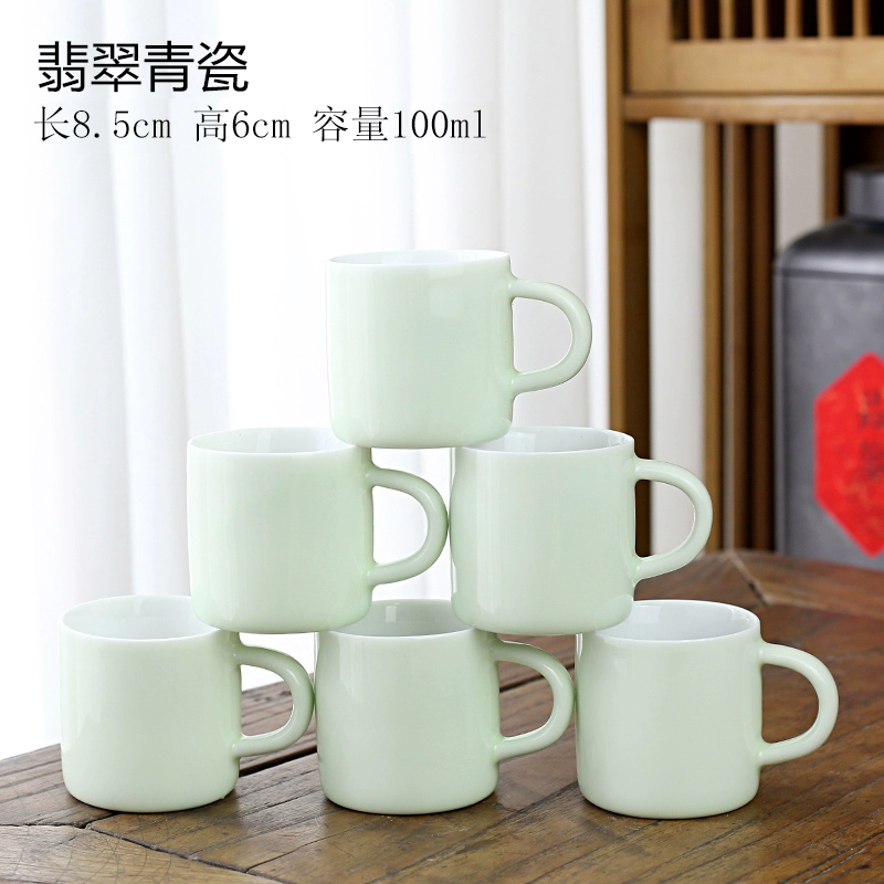 1VPK белая porcelain чашка чая керамическая для мастера чая, подождав, чтобы использовать резинку против ожогов, 6 установленных бокалов